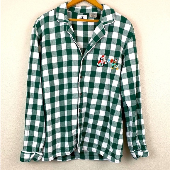 Disney Other - Disney 100% Cotton Flannel Button Down with Mickey Embroidery Size Small